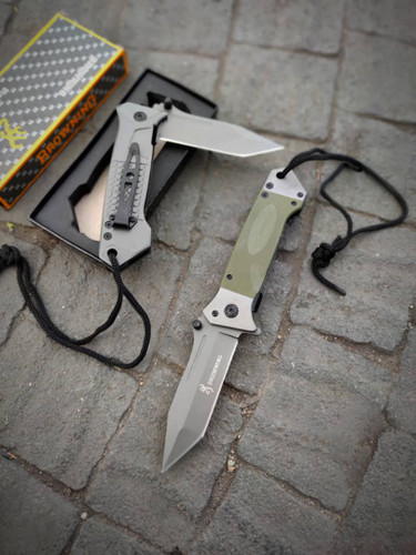 چاقو جیبی تاشو برونینگ طناب دار سبز مدل da73