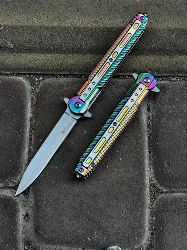 چاقو جیبی تاشو طرح گاد فادر پدر خوانده هفت رنگ مدل کلمبیا usa SABEr j14